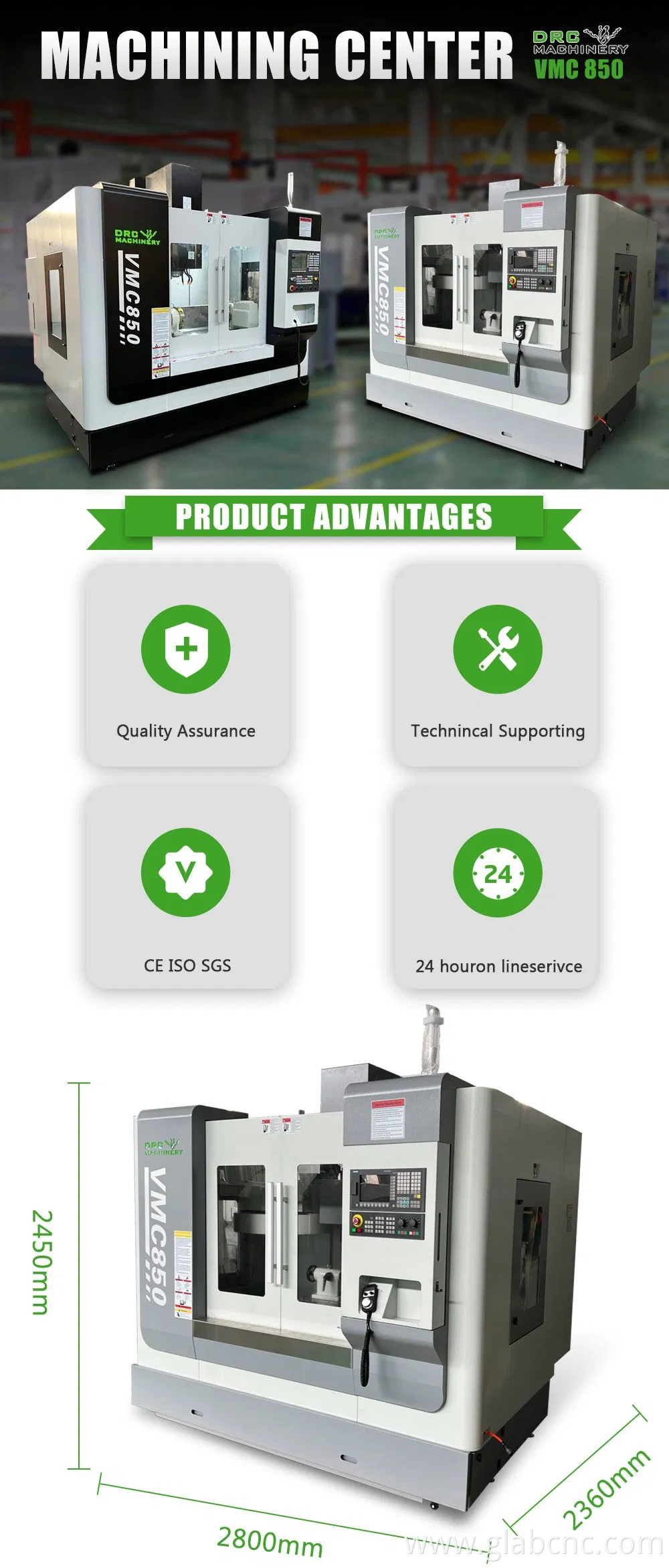 Precision Heavy Duty 5 Axis CNC Vertical Machining Center